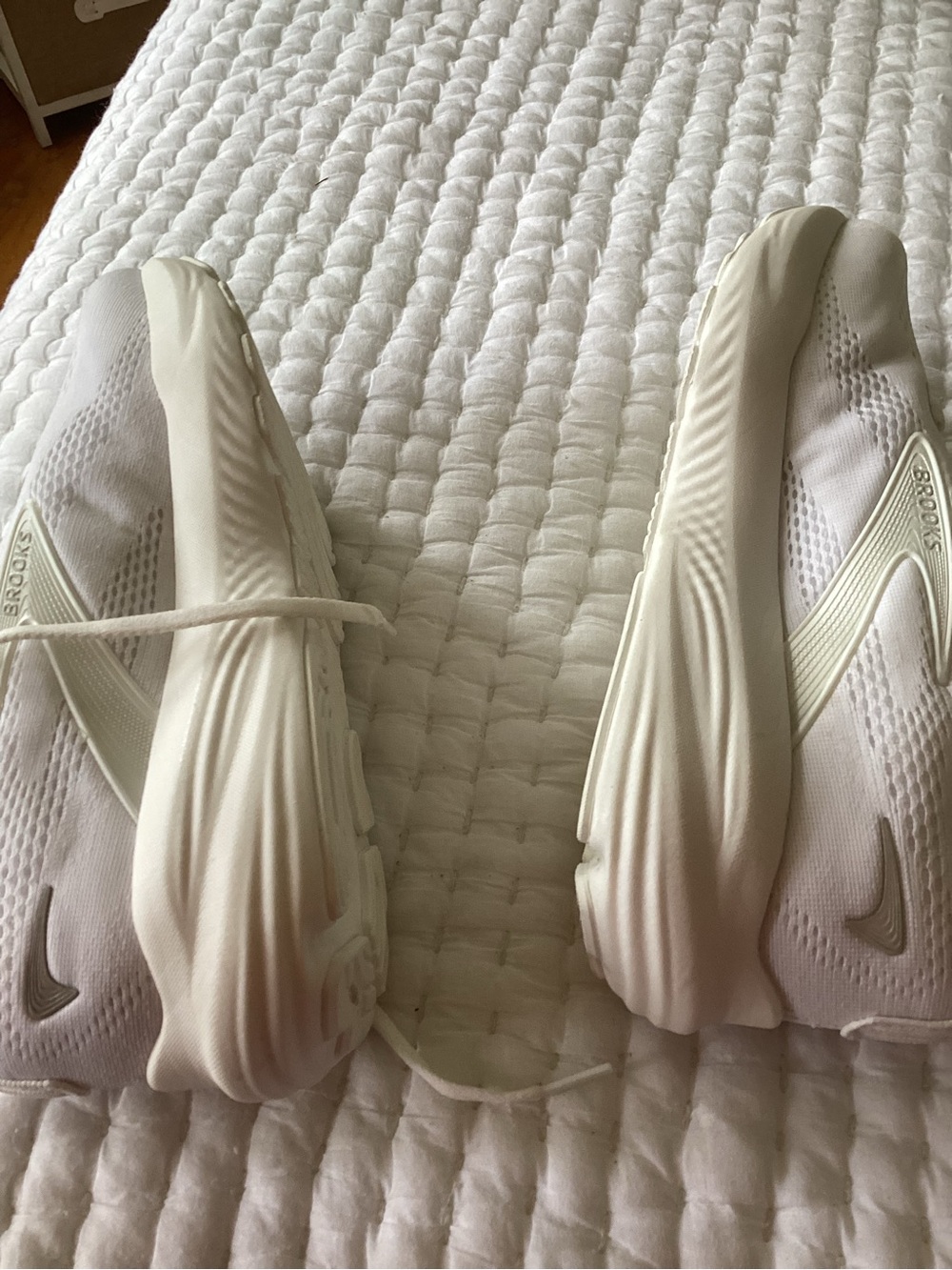 Brooks All-White Mesh Running Sneakers - Picture 2 of 5